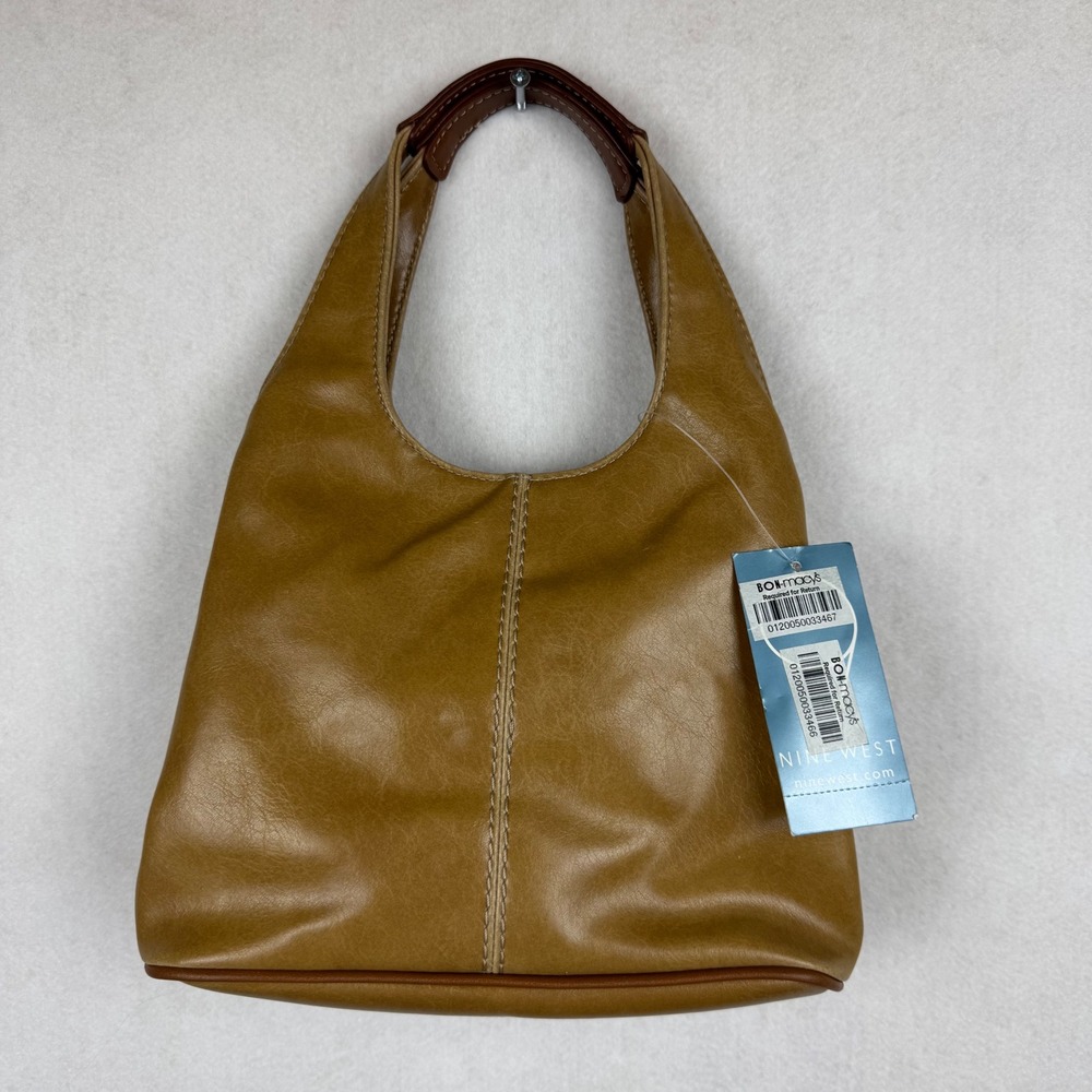 Nine West Vintage Y2K Tan Mini Hobo Bag Faux Leather Bag NWT